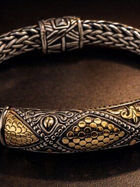 John Hardy .925 & 18kt Gold Dot Collection Bracelet